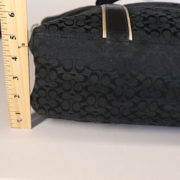 Coach D1069-F77142 Extra Large Signature Tote Bag Jacquard Canvas Zip Top Black - Picture 13 of 16